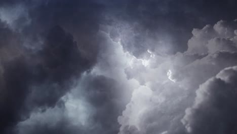 pov thunderstorm in dark sky