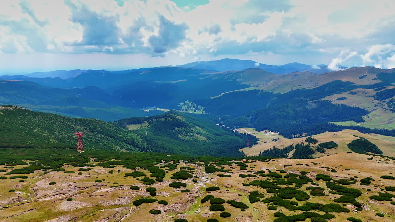 Exploring beautiful Busteni mountain views in Romania. Breathtaking views of Busteni, Romania's mountains, showcasing lush greenery and distant peaks on a clear day
