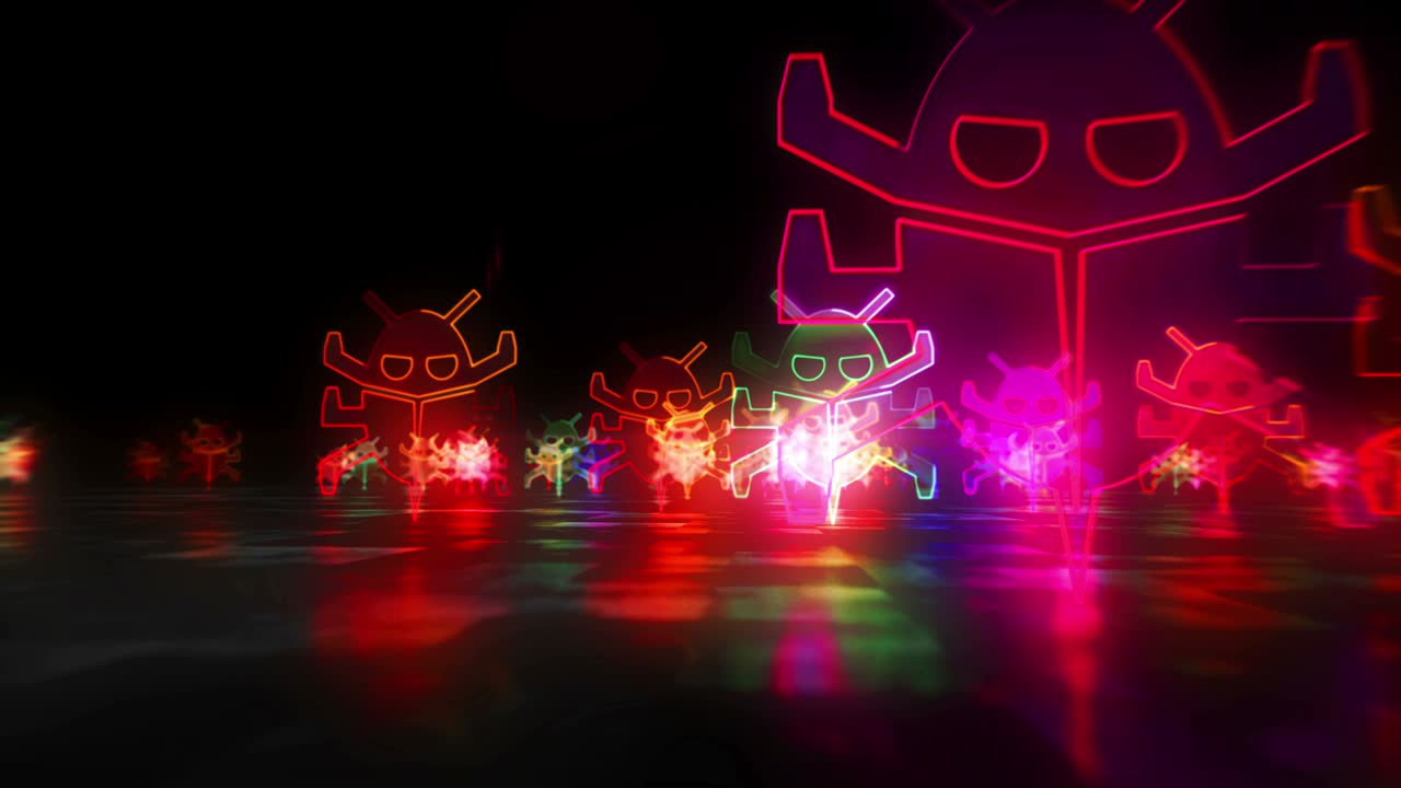 바이러스 기호 추상 루프 가능한 하이퍼스페이스 애니메이션