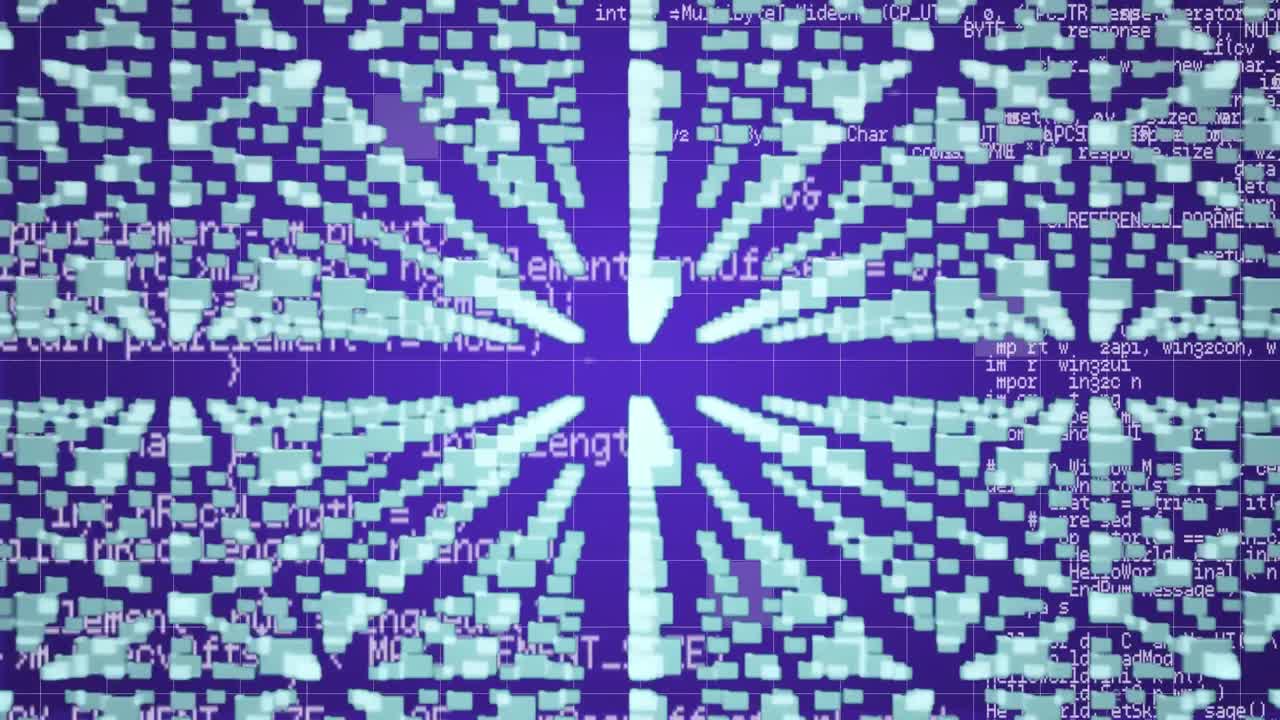 procesamiento de datos en fondo púrpura