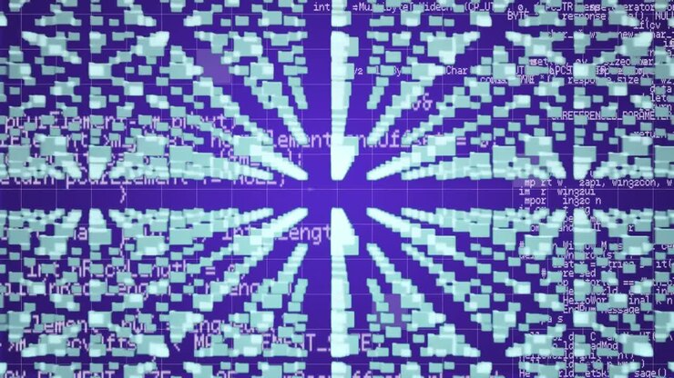 Datenverarbeitung auf lilafarbenem Hintergrund