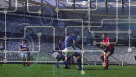 animación de la red de conexiones sobre jugadores de fútbol