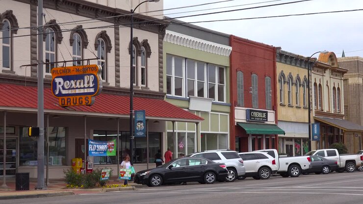 Establishing shot of downtown Selma Alabama