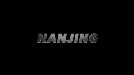 city of nanjing, china, 3d graphic title brushed steel look, fill and alpha channel