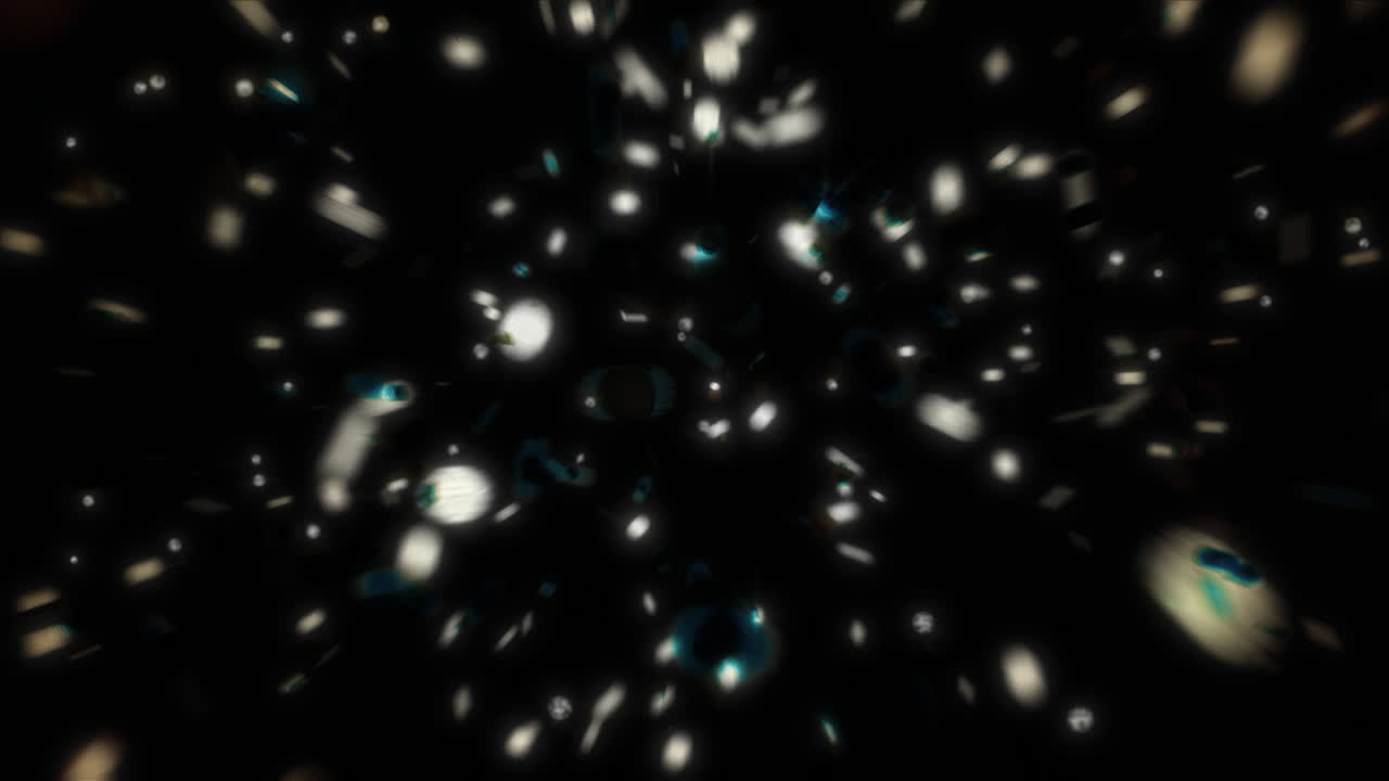 Abstract Glowing Particles in Motion on Dark Background