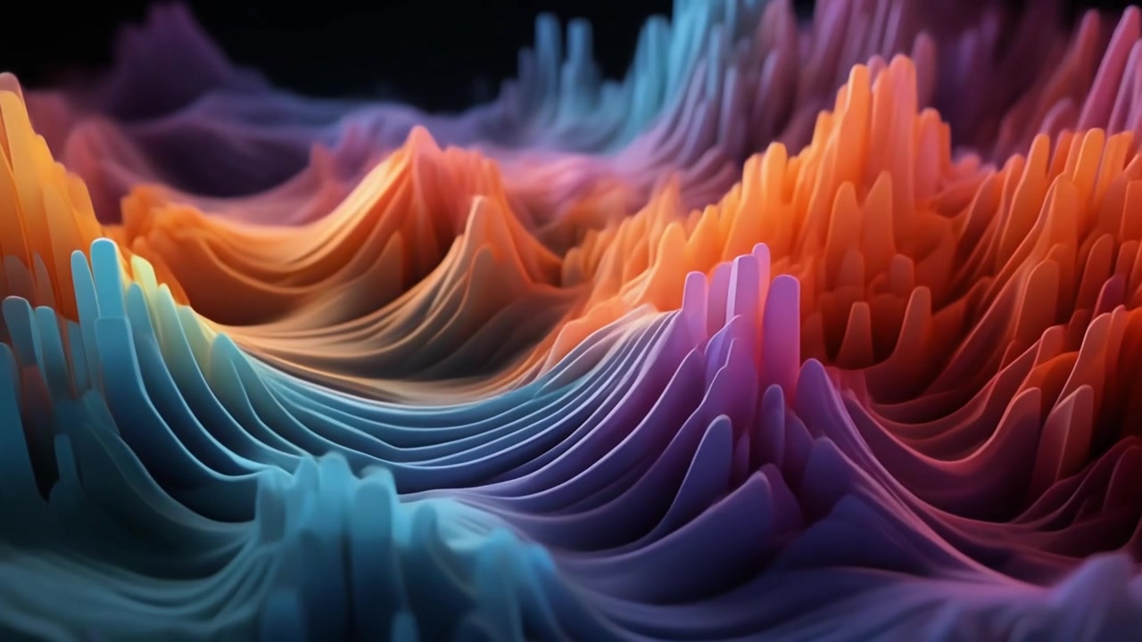 Modello a onde 3D astratto con sfumature di colore vibranti