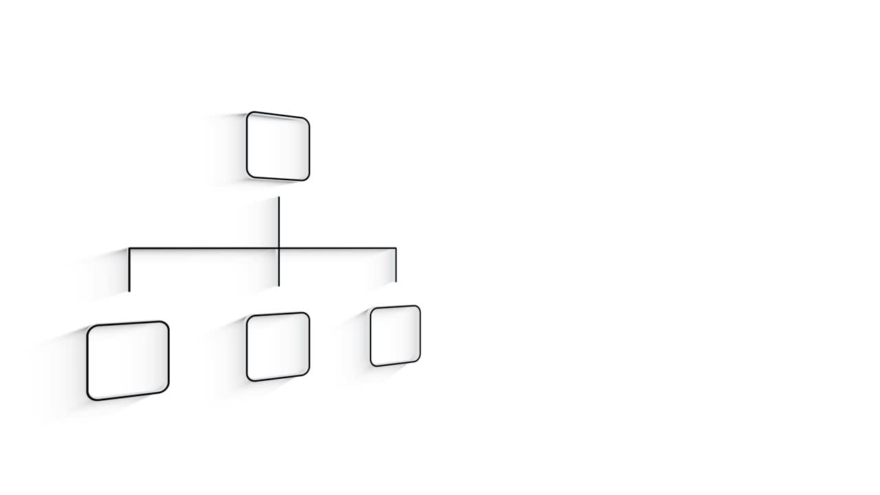 animación de red de icono de línea 3d en fondo blanco.