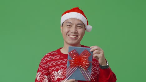 man with christmas gift