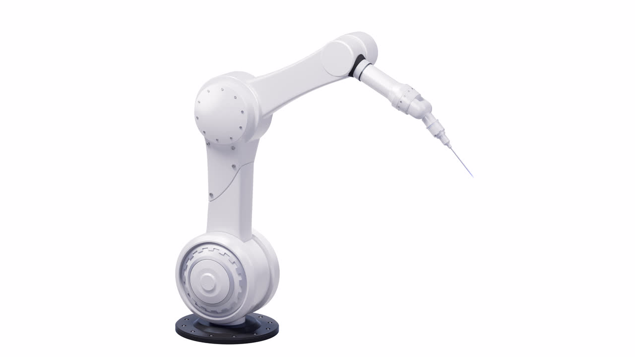 기계적 팔의 루프 애니메이션, 알파 채널, 3d 렌더링