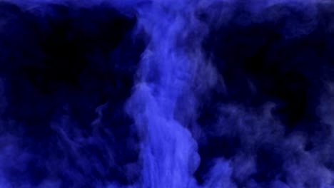 blue colored smoke swirling powder cloud for transitions and overlay