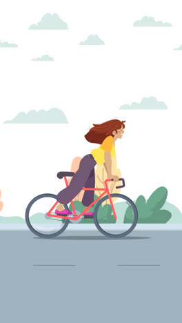 motion graphic of cartoon world bicycle day illustration