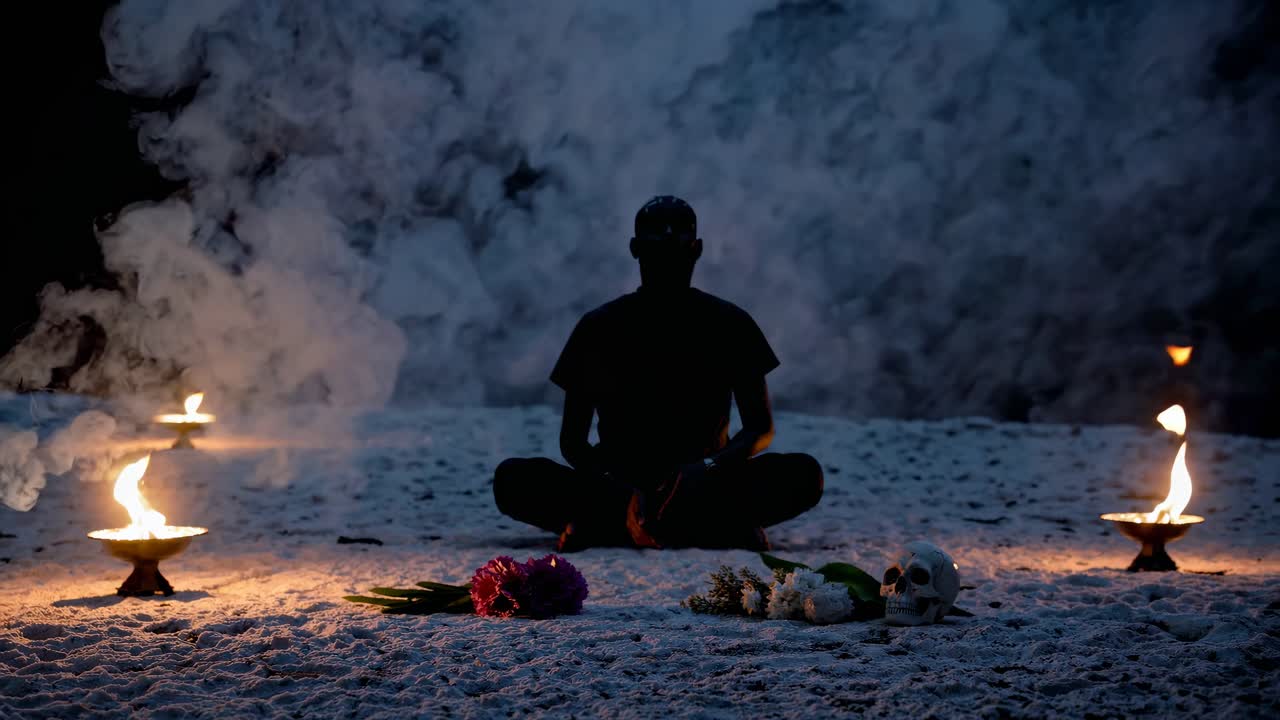 meditación ritualista por la noche