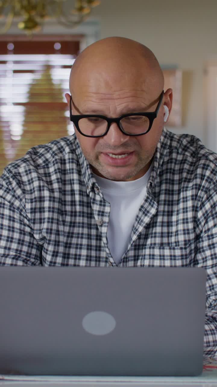 Man having a video call on laptop