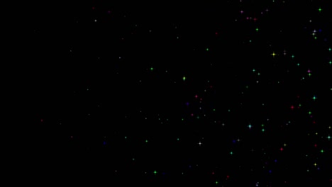 estrellas brillantes de colores fluyen gráficos de movimiento con fondo nocturno