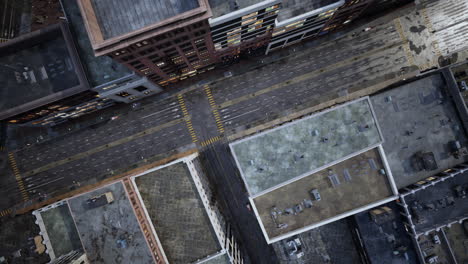 aerial view of a busy city street