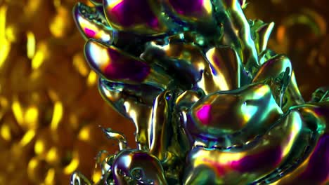 abstract iridescent liquid metal art