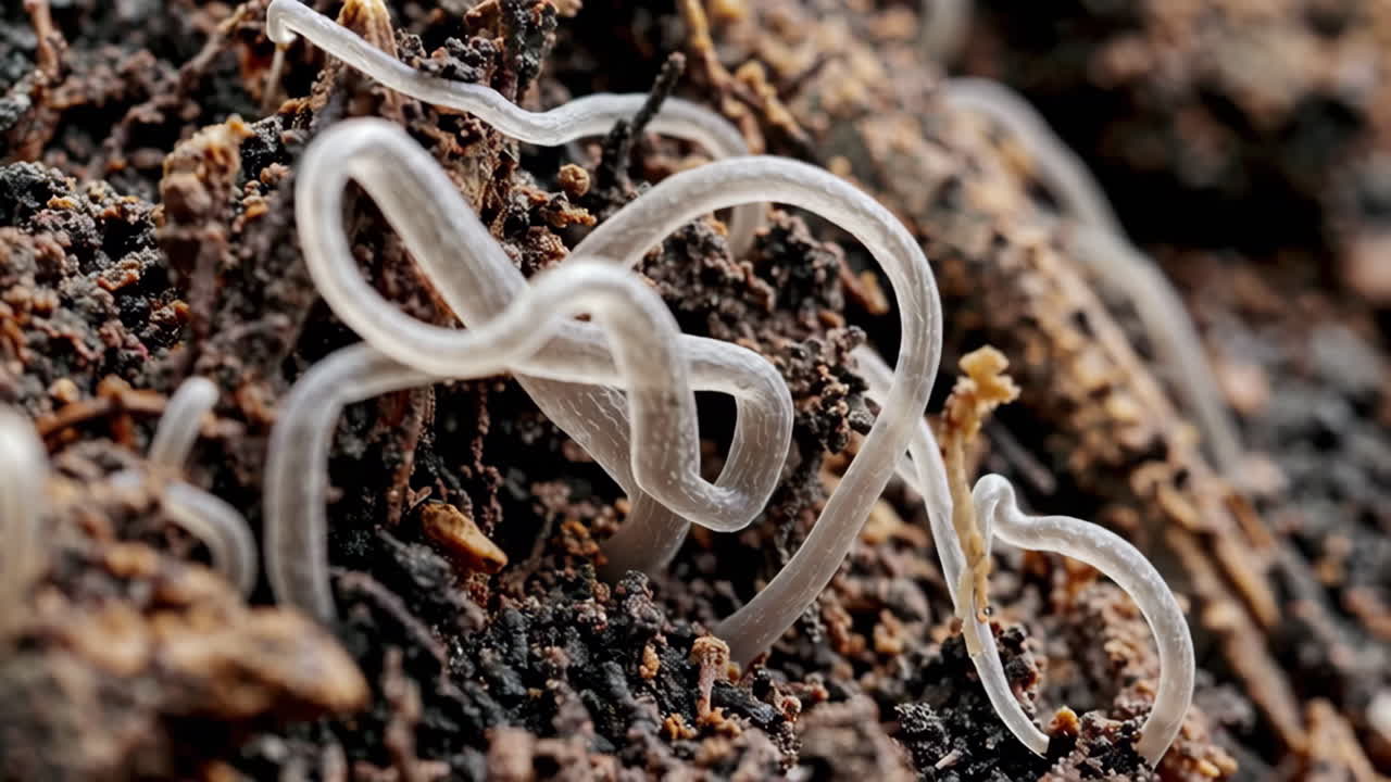 Translucent Worm-like Organisms in Soil