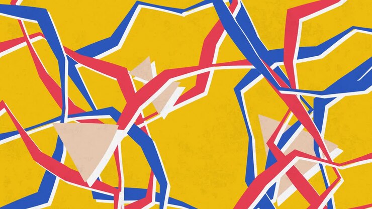 Yellow Composition Consisting Of Chaotically Background