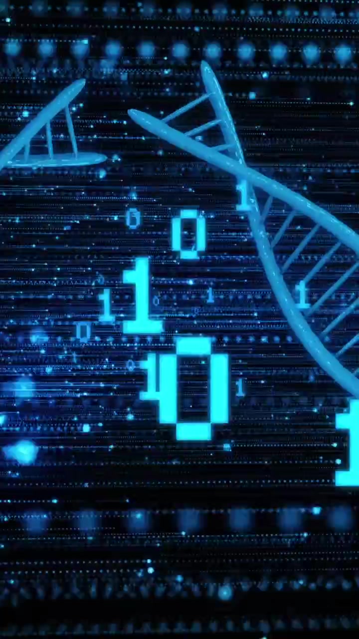 Animation of dna strands over data processing