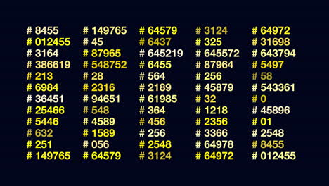 Random-numbers-pattern-in-rows-on-dark-space