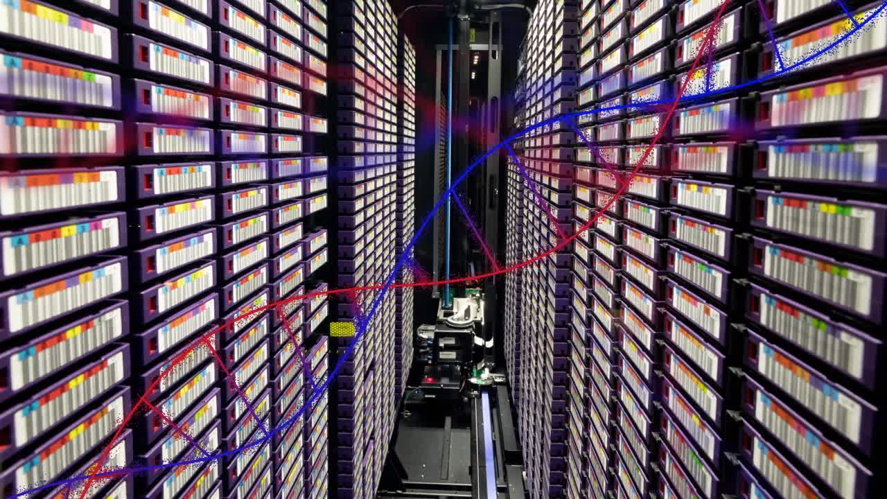 Animation of medical data processing over server room
