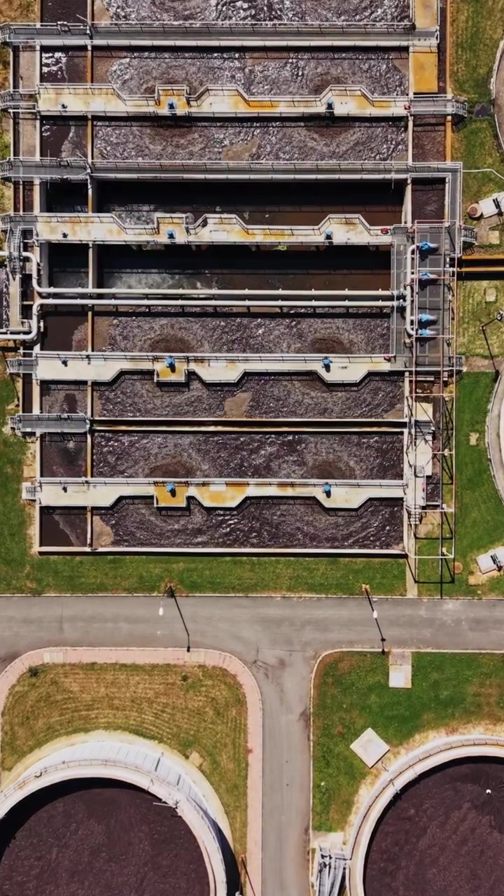 Wastewater treatment facility located in a city undergoing maintenance work