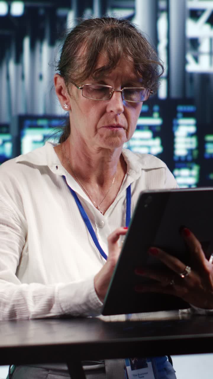 Woman using tablet in office