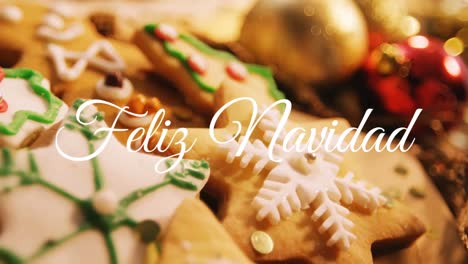 feliz navidad escrito sobre las galletas de navidad