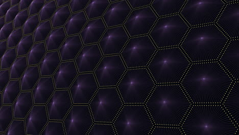 brillo vibrante intrincado patrón hexagonal en líneas púrpuras
