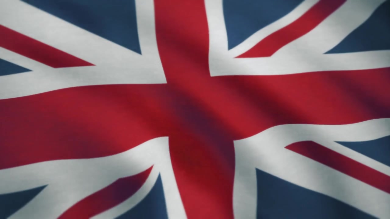 Close-up da bandeira do Reino Unido tremulando