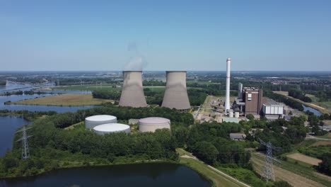 gas-fired power station clauscentrale in maasbracht, the netherlands, aerial