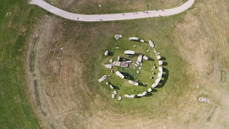 Dron-Giratorio-De-Arriba-Hacia-Abajo-De-Stonehenge,-Reino-Unido