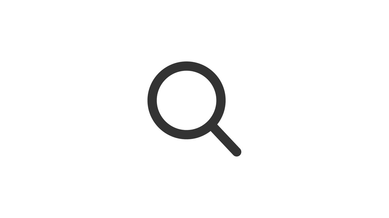 Search magnifying glass icon in motion graphics animation