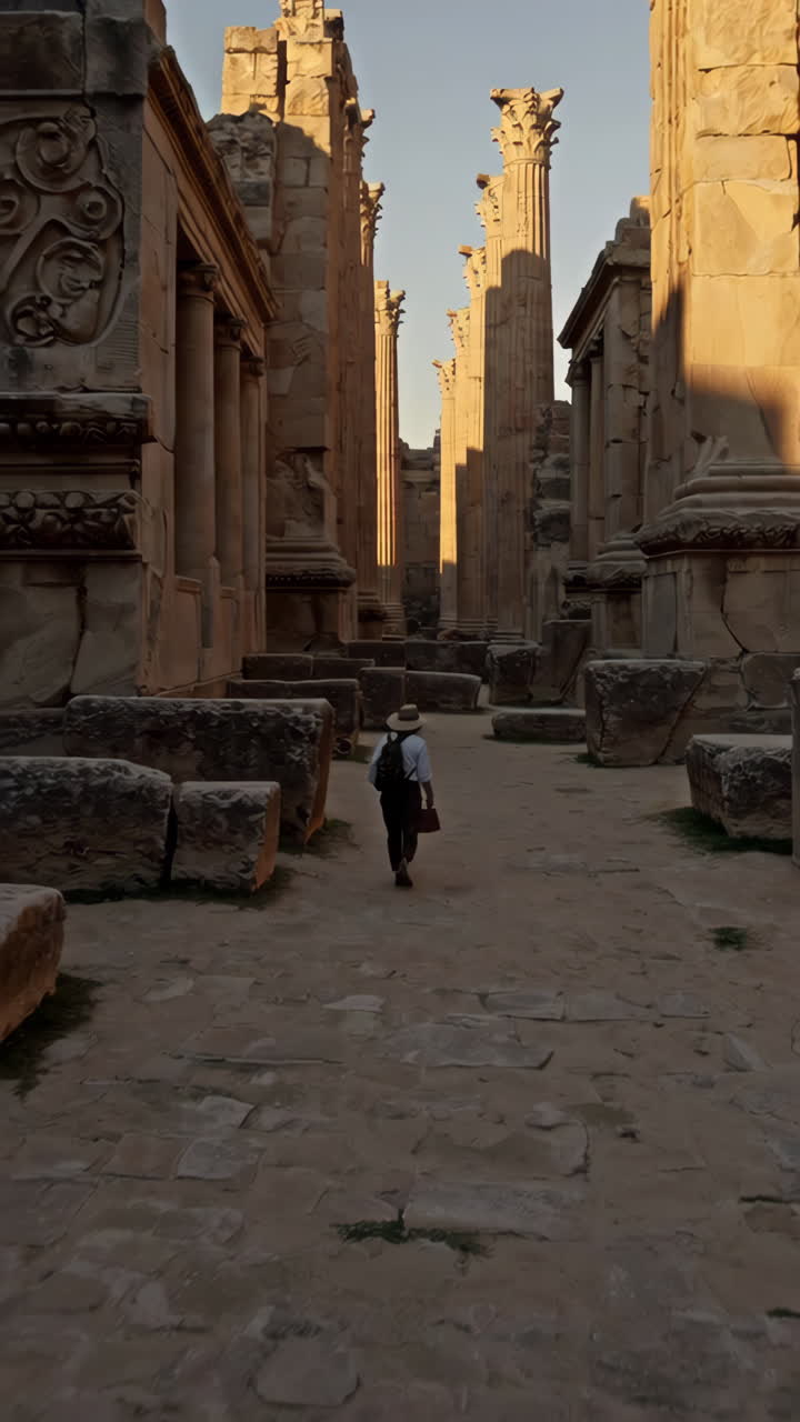 antiguas ruinas al atardecer