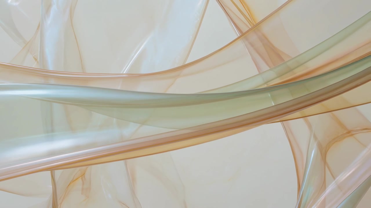 Playback starting, translucent ribbons sliding across beige, showing thin sheets and amber gleam