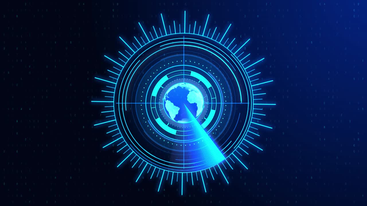 4k futuristic radar screen searching target loop animation background futuristic hud target scanner