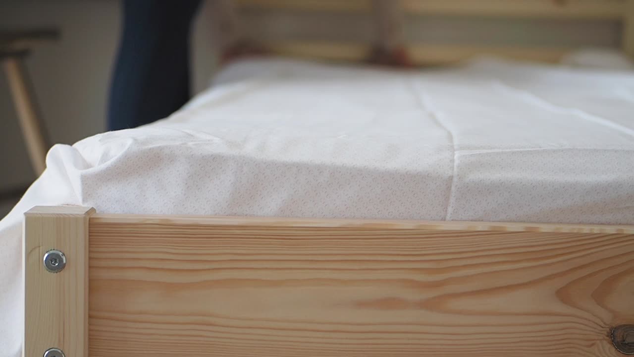Bed with Wooden Frame