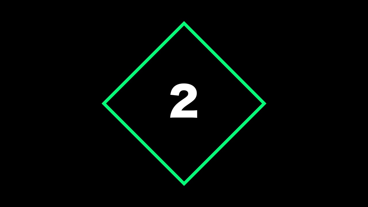 3 countdown Animation  on black background