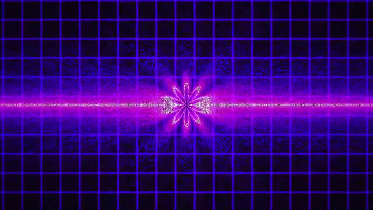 Animazione Floreale Digitale Astratta con Sfondo a Griglia Luminosa