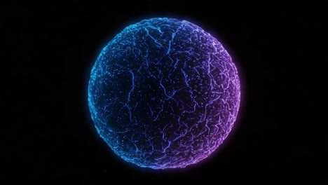 exploring the cosmic beauty of a vibrant sphere: a journey through dynamic blue and pink energy patterns illuminating the universe