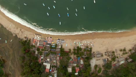 Top-View-Of-Yelapa-Beach-Town-In-The-State-Of-Jalisco-Near-Puerto-Vallarta-In-Mexico