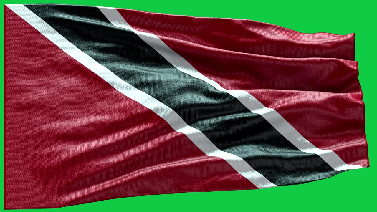 4k bandera muy detallada de trinidad y tobago - bandera de trinidad y tobago alto detalle - bandera nacional de trinidad y tobago patrón de ondas elementos en bucle