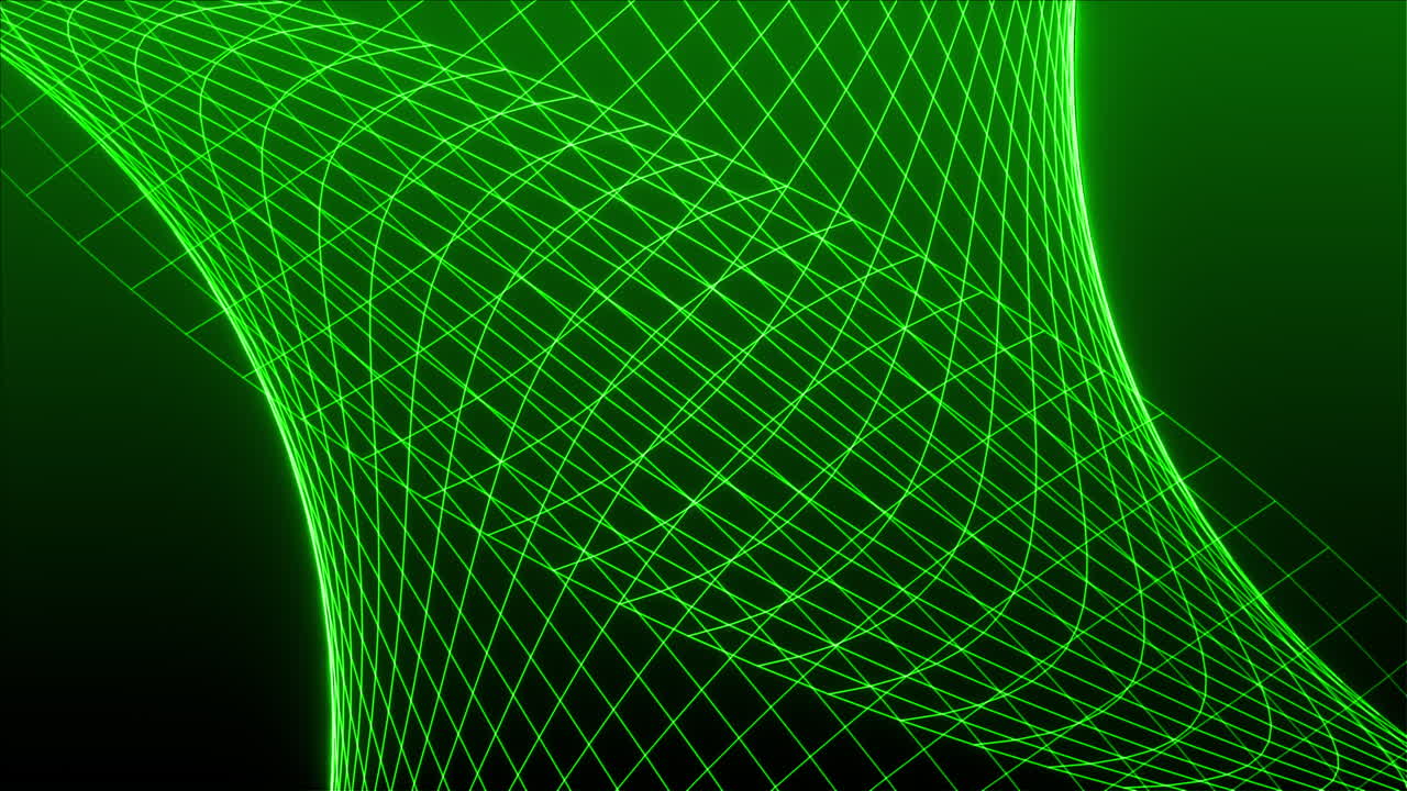 due piani della griglia verde che viaggiano e formano un ciclo di animazione continuo luminoso
