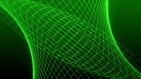 dois planos de grade verde viajando e formando um loop de animação contínua brilhante