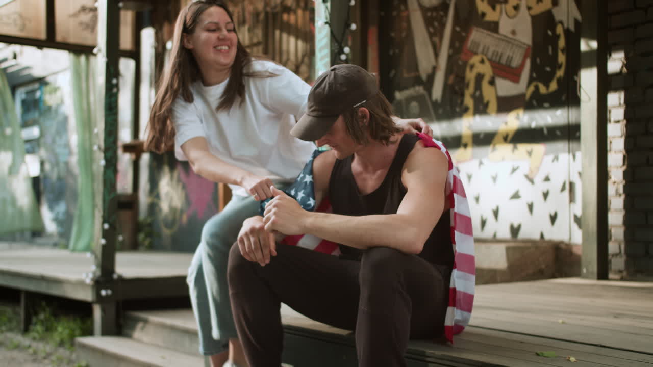 7월 4일을 축하하는 친구들