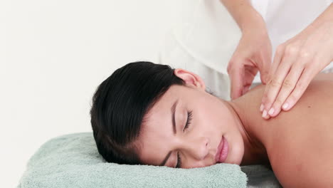 woman enjoying a massage