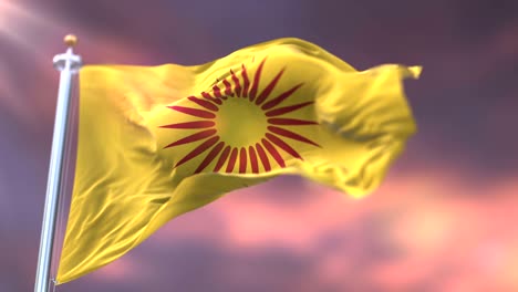 flag of billings at sunset, city of montana in united states of america - loop