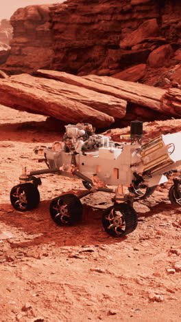 el rover de marte explorando el planeta rojo