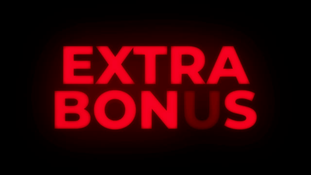 Loop promozionale con testo sfarfallante: Bonus Extra