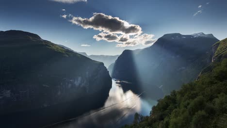 norway rays fjord 4k 00